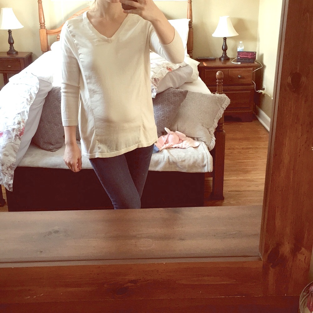 CALVIN KLEIN Off White Sweater M